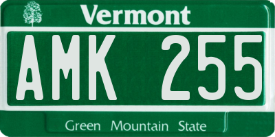 VT license plate AMK255