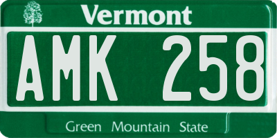 VT license plate AMK258