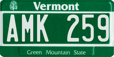 VT license plate AMK259
