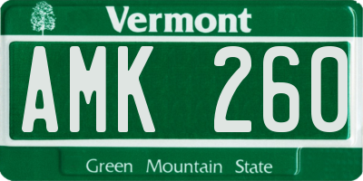 VT license plate AMK260