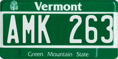 VT license plate AMK263