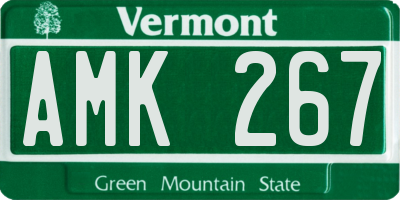 VT license plate AMK267