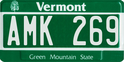 VT license plate AMK269