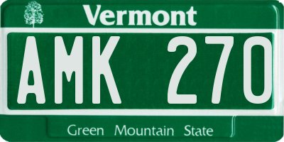 VT license plate AMK270