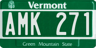 VT license plate AMK271