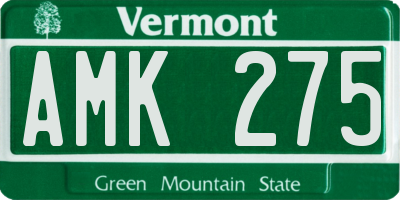 VT license plate AMK275