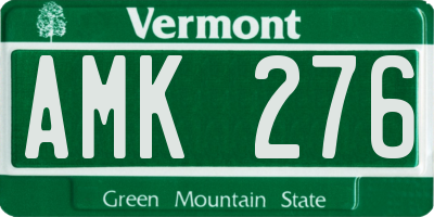 VT license plate AMK276