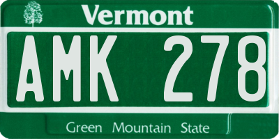 VT license plate AMK278