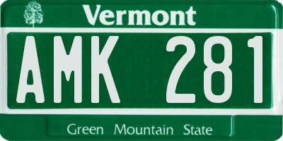 VT license plate AMK281