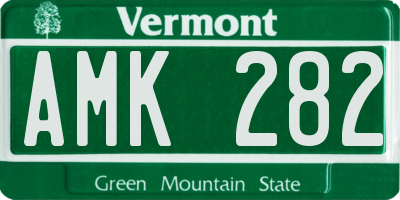 VT license plate AMK282