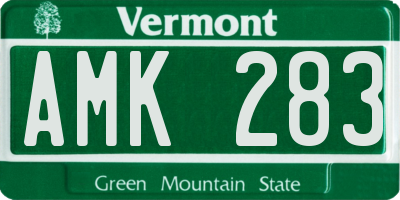VT license plate AMK283