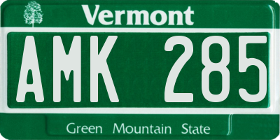 VT license plate AMK285