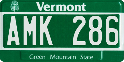 VT license plate AMK286