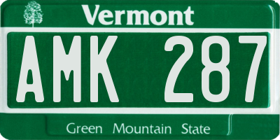VT license plate AMK287