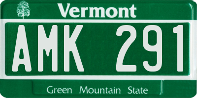 VT license plate AMK291