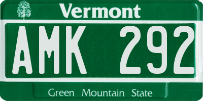 VT license plate AMK292