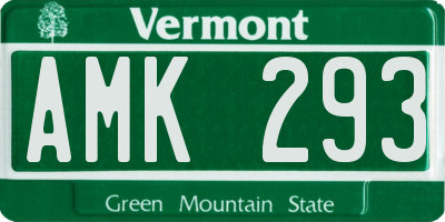 VT license plate AMK293