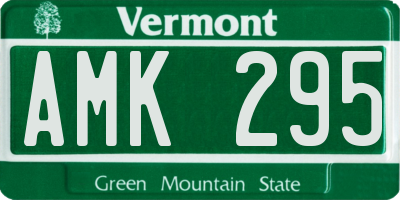 VT license plate AMK295