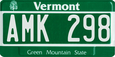 VT license plate AMK298
