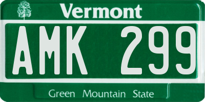 VT license plate AMK299