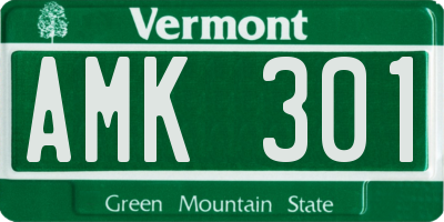 VT license plate AMK301