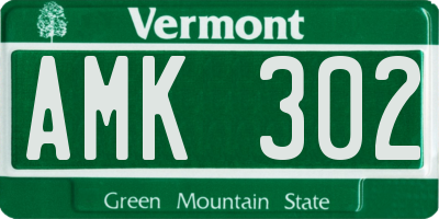 VT license plate AMK302