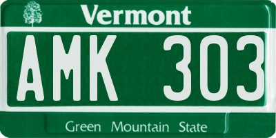VT license plate AMK303