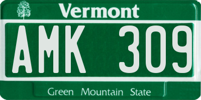 VT license plate AMK309