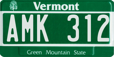 VT license plate AMK312