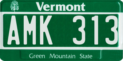 VT license plate AMK313