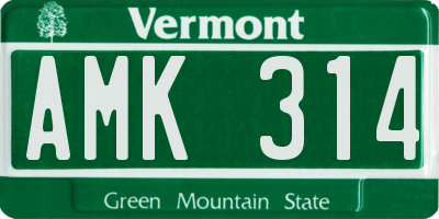 VT license plate AMK314