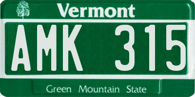 VT license plate AMK315