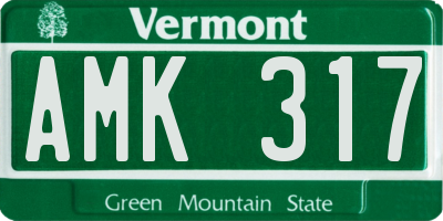 VT license plate AMK317