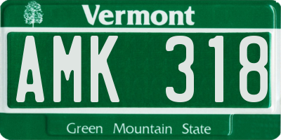 VT license plate AMK318