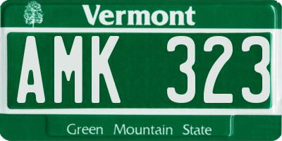 VT license plate AMK323
