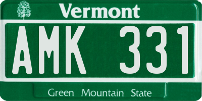 VT license plate AMK331