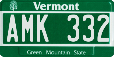 VT license plate AMK332