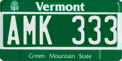 VT license plate AMK333