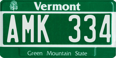 VT license plate AMK334