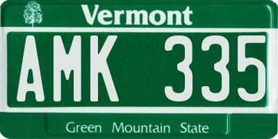 VT license plate AMK335