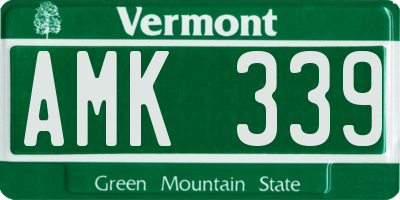 VT license plate AMK339