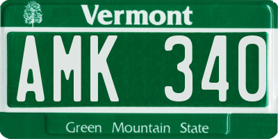 VT license plate AMK340