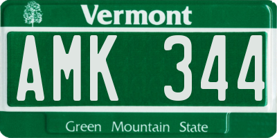 VT license plate AMK344