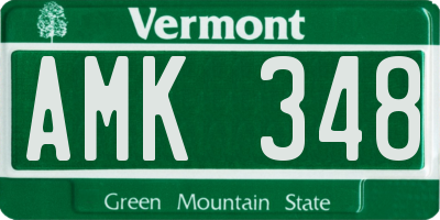 VT license plate AMK348