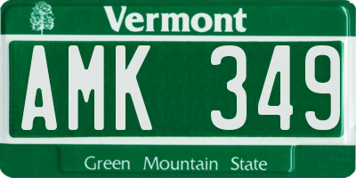 VT license plate AMK349