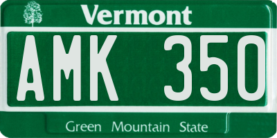 VT license plate AMK350