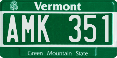 VT license plate AMK351