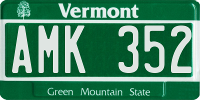 VT license plate AMK352