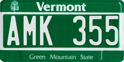 VT license plate AMK355