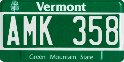 VT license plate AMK358